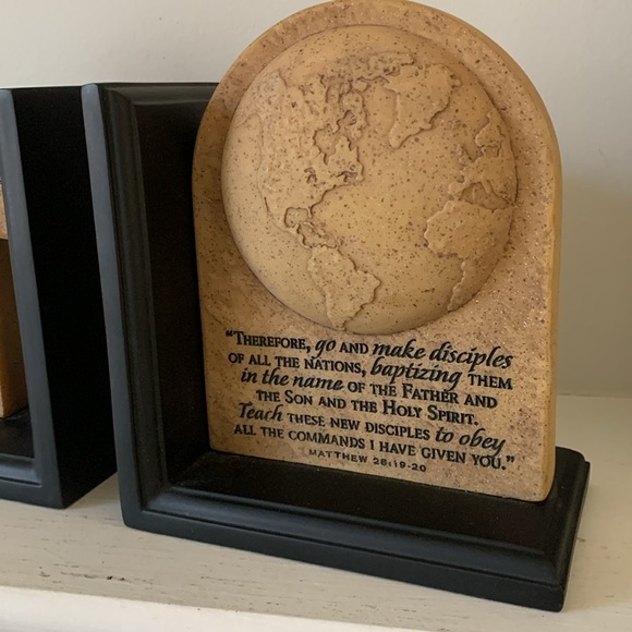 Great Commission Resin Bookends Engraved Scriptures Set of 2 Inspirational - Picture 3 of 8